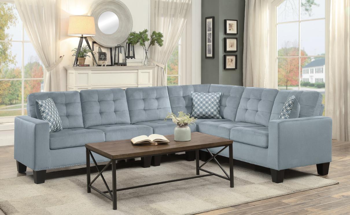 Lantana 2-Piece Reversible Sectional in Gray 9957GYSC - Furniture 4 Less Outlet (Salinas,CA)