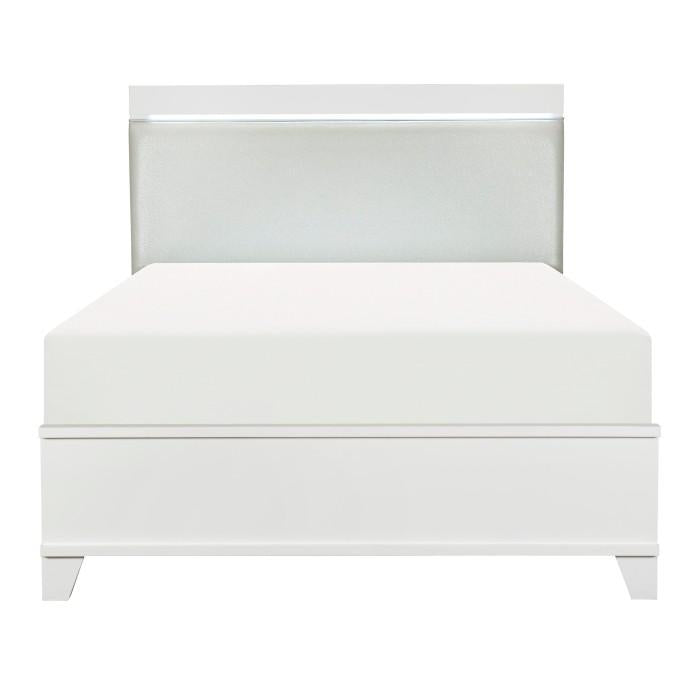 Kerren King Platform Bed in White 1678WK-1EK - Furniture 4 Less Outlet (Salinas,CA)