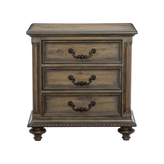 Rachelle 3 Drawer Nightstand in Weathered Pecan 1693-4 - Furniture 4 Less Outlet (Salinas,CA)