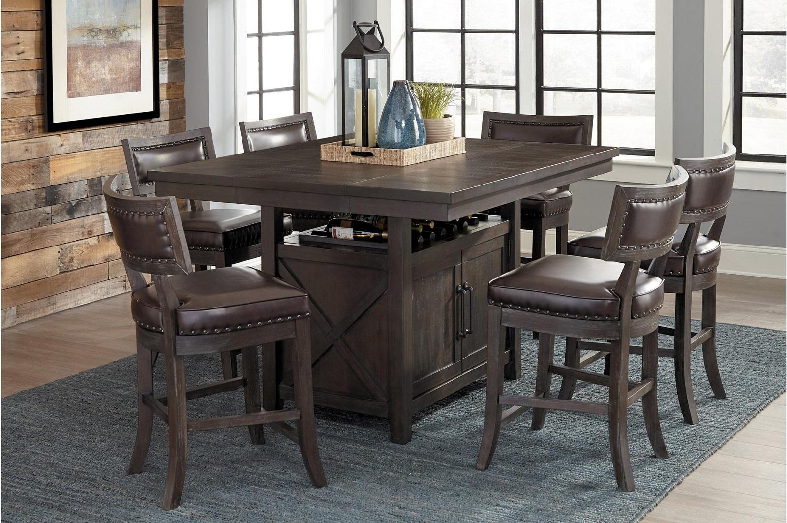 Oxton Counter Hight Chair in Dark Cherry (Set of 2) - Furniture 4 Less Outlet (Salinas,CA)