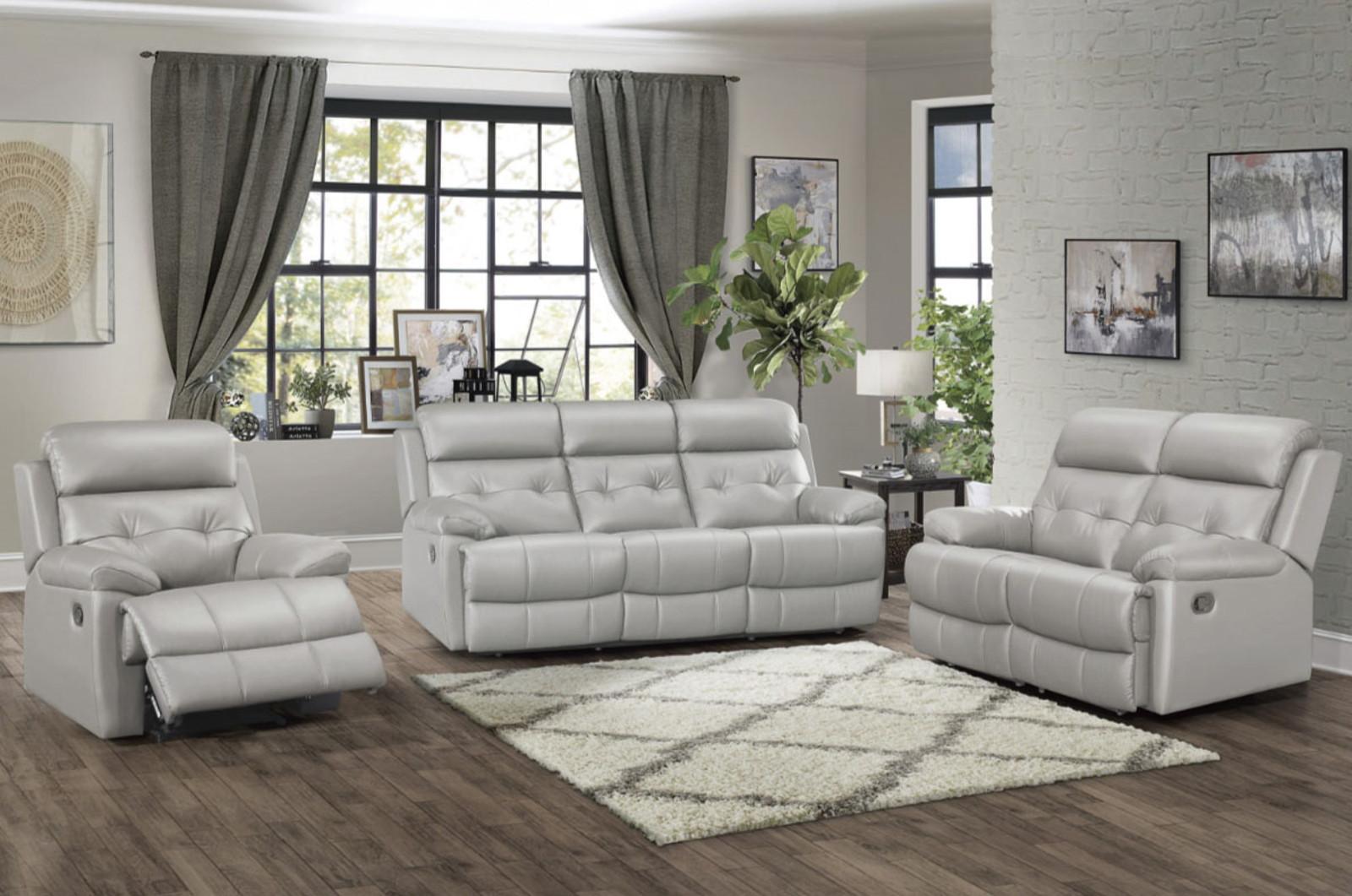 Lambent Double Reclining Loveseat in Silver Gray - Furniture 4 Less Outlet (Salinas,CA)