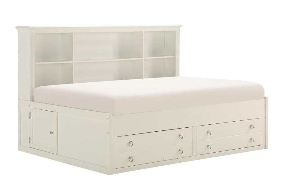 Meghan Twin Lounge Storage Bed in White 2058WHPRT-1 - Furniture 4 Less Outlet (Salinas,CA)