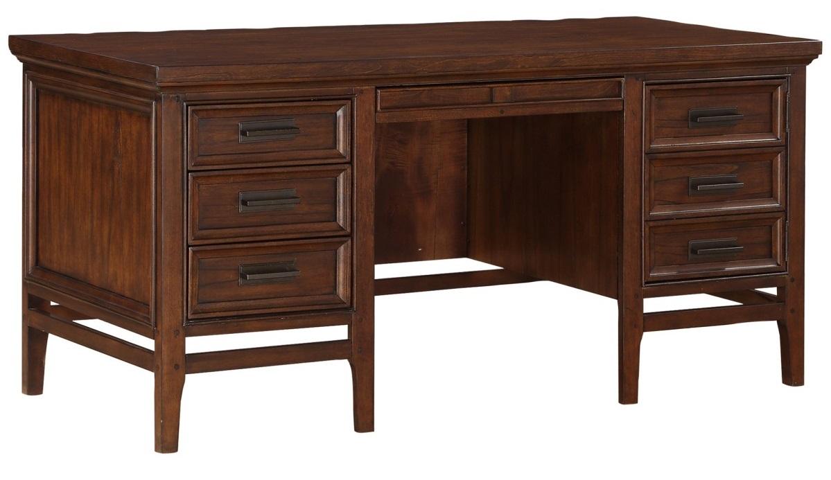 Frazier Executive Desk in Brown Cherry 1649-17 - Furniture 4 Less Outlet (Salinas,CA)