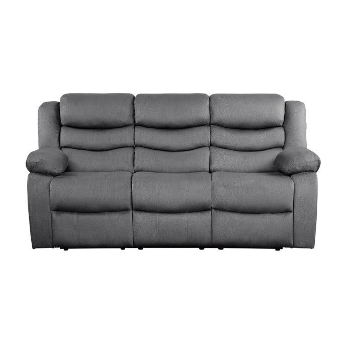 Discus Double Reclining Sofa in Gray 9526GY-3 - Furniture 4 Less Outlet (Salinas,CA)