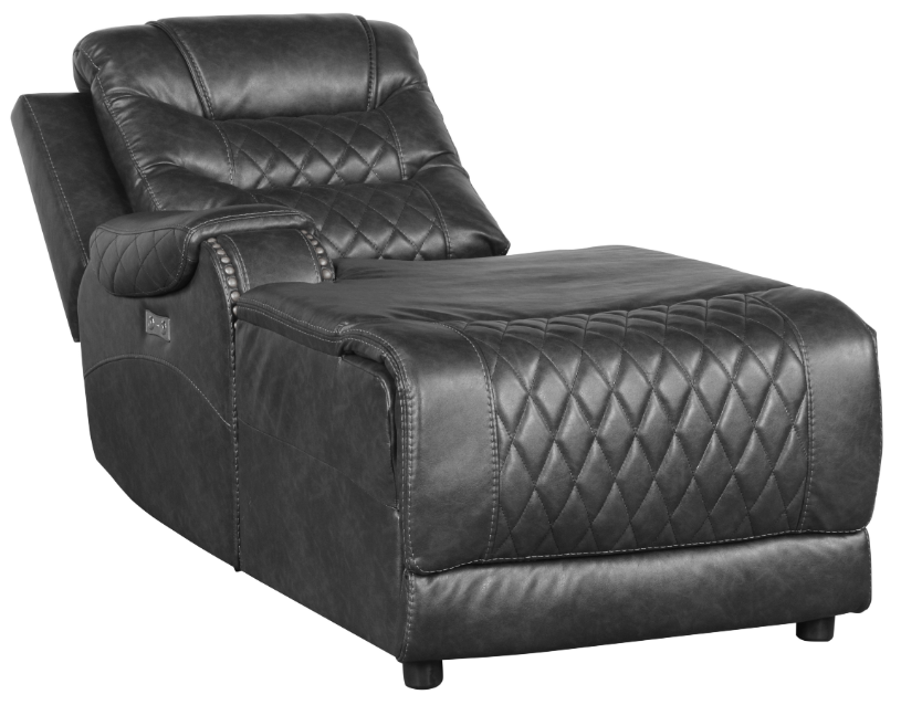 Putnam Power Left Side Reclining Chaise with USB Port in Gray 9405GY-LCPW - Furniture 4 Less Outlet (Salinas,CA)