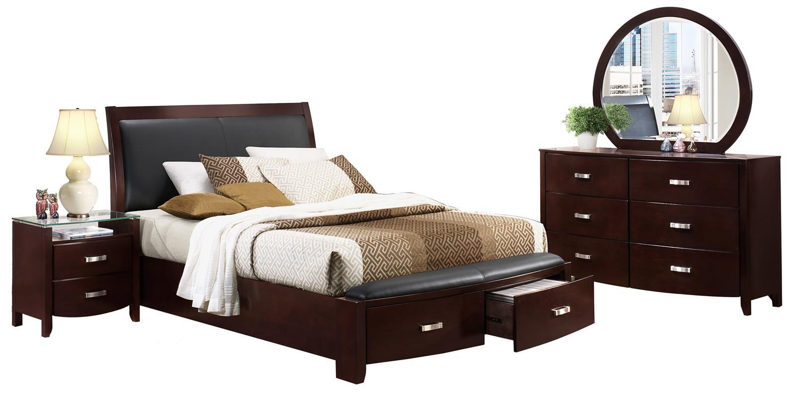 Lyric Queen Sleigh Storage Bed in Dark Espresso 1737NC-1 - Furniture 4 Less Outlet (Salinas,CA)