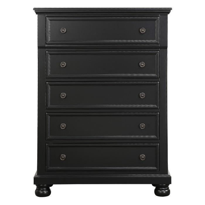 Laurelin 5 Drawer Chest in Black 1714BK-9 - Furniture 4 Less Outlet (Salinas,CA)