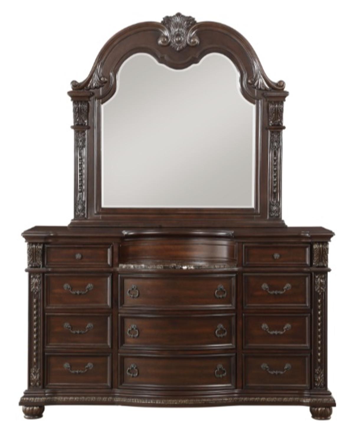 Cavalier Mirror in Dark Cherry 1757-6 - Furniture 4 Less Outlet (Salinas,CA)