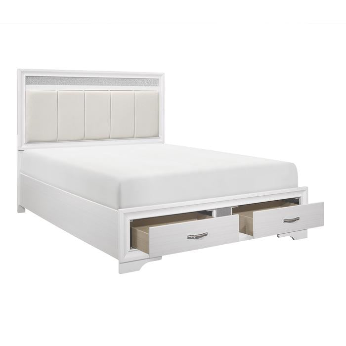 Luster (3) Queen Platform Bed with Footboard Storage - Furniture 4 Less Outlet (Salinas,CA)