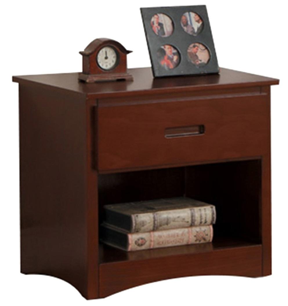 Rowe 1 Drawer Night Stand in Dark Cherry B2013DC-4 - Furniture 4 Less Outlet (Salinas,CA)