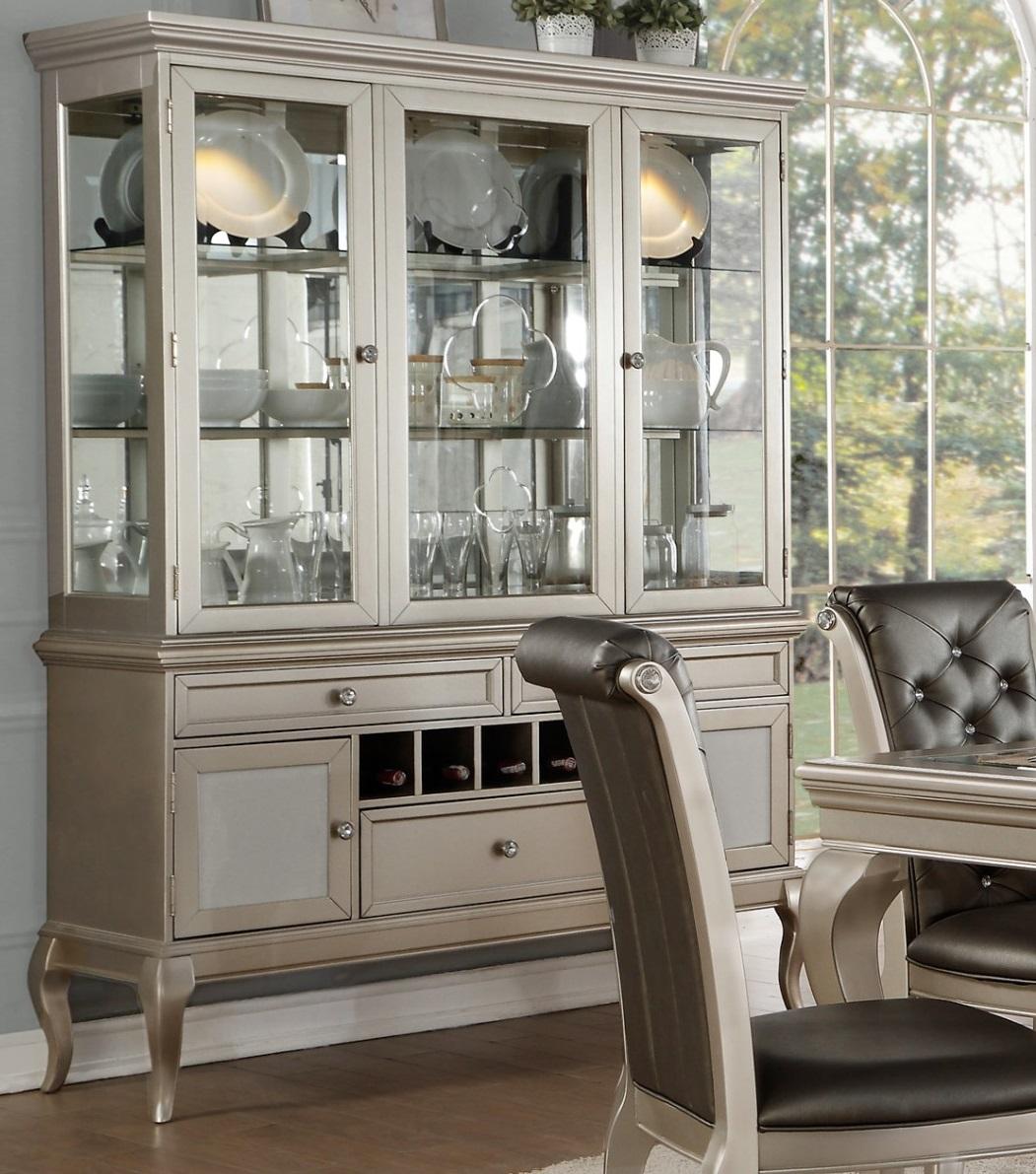 Crawford Buffet and Hutch in Silver 5546-50 - Furniture 4 Less Outlet (Salinas,CA)