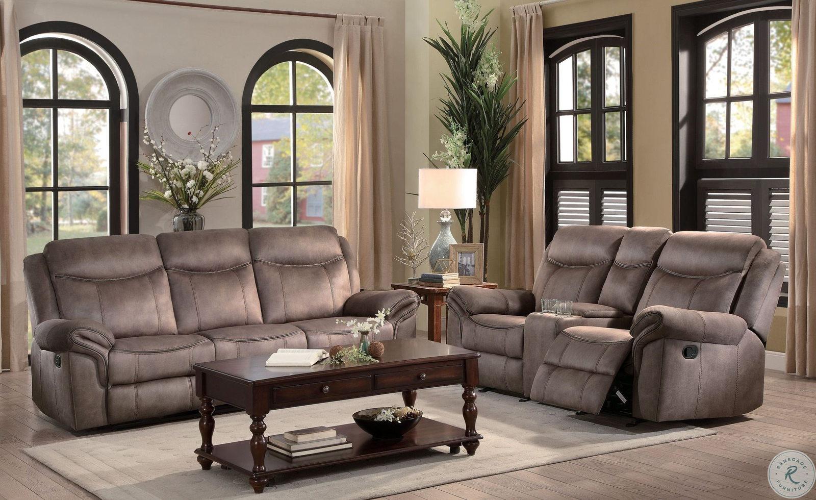 Aram Double Glider Reclining Sofa in Dark Brown 8206NF-3 - Furniture 4 Less Outlet (Salinas,CA)