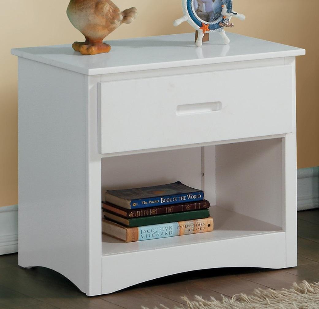 Galen 1 Drawer Night Stand in White B2053W-4 - Furniture 4 Less Outlet (Salinas,CA)