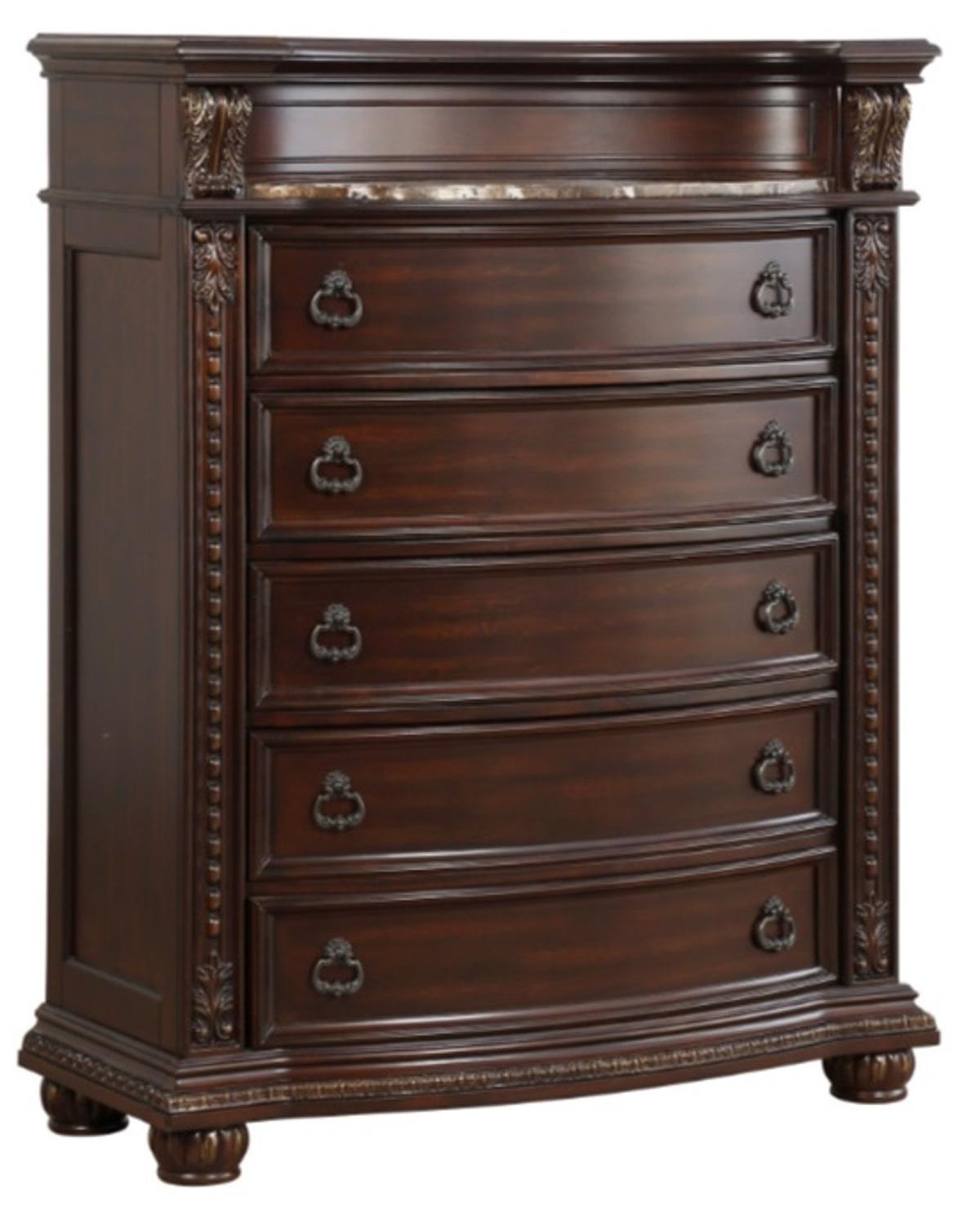 Cavalier Chest in Dark Cherry 1757-9 - Furniture 4 Less Outlet (Salinas,CA)