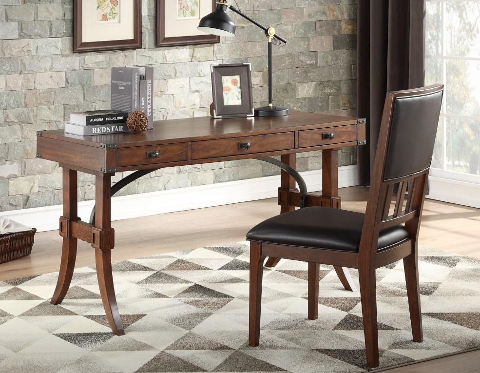 Frazier Writing Desk in Brown Cherry 1649-16 - Furniture 4 Less Outlet (Salinas,CA)