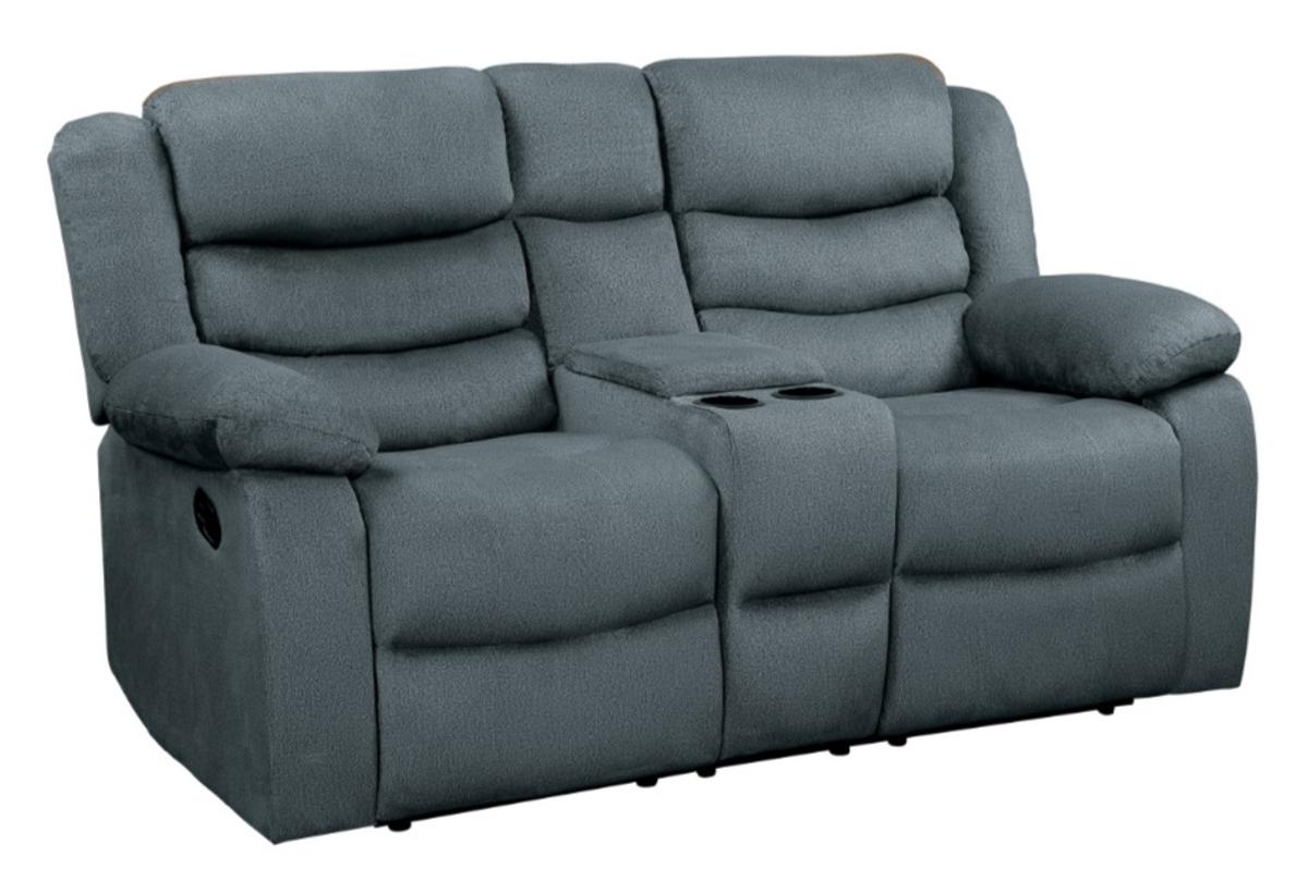 Discus Double Reclining Loveseat in Gray 9526GY-2 - Furniture 4 Less Outlet (Salinas,CA)
