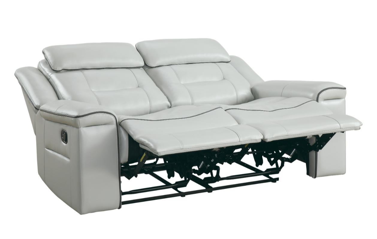 Darwan Double Lay Flat Reclining Loveseat in Light Gray - Furniture 4 Less Outlet (Salinas,CA)