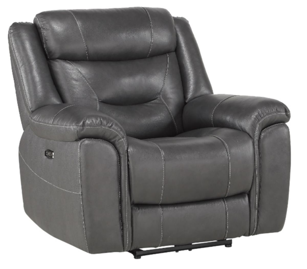 Danio Power Double Reclining Chair with Power Headrests in Dark Gray 9528DGY-1PWH - Furniture 4 Less Outlet (Salinas,CA)