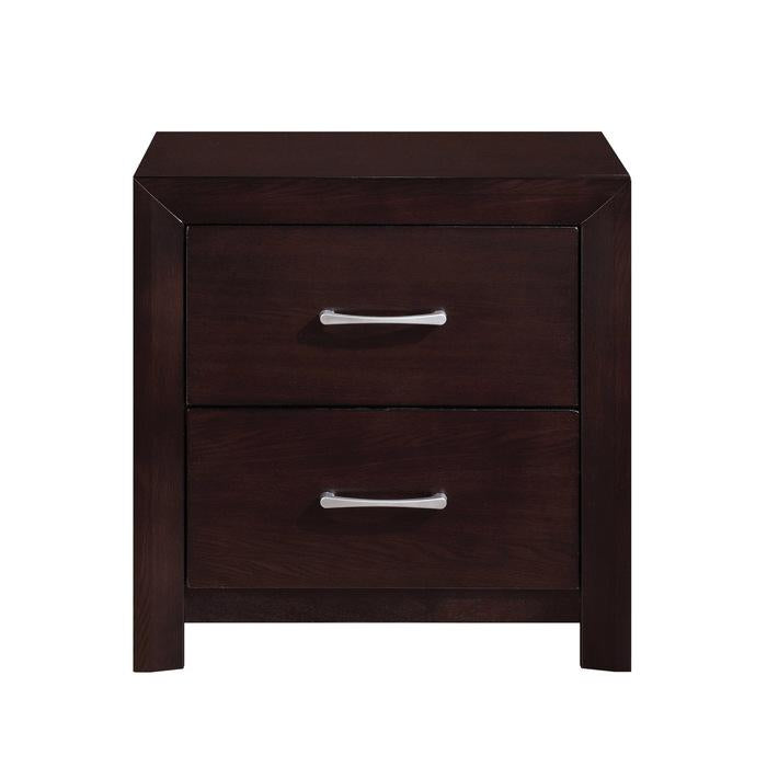 Edina 2 Drawer Nightstand in Espresso-Hinted Cherry 2145-4 - Furniture 4 Less Outlet (Salinas,CA)