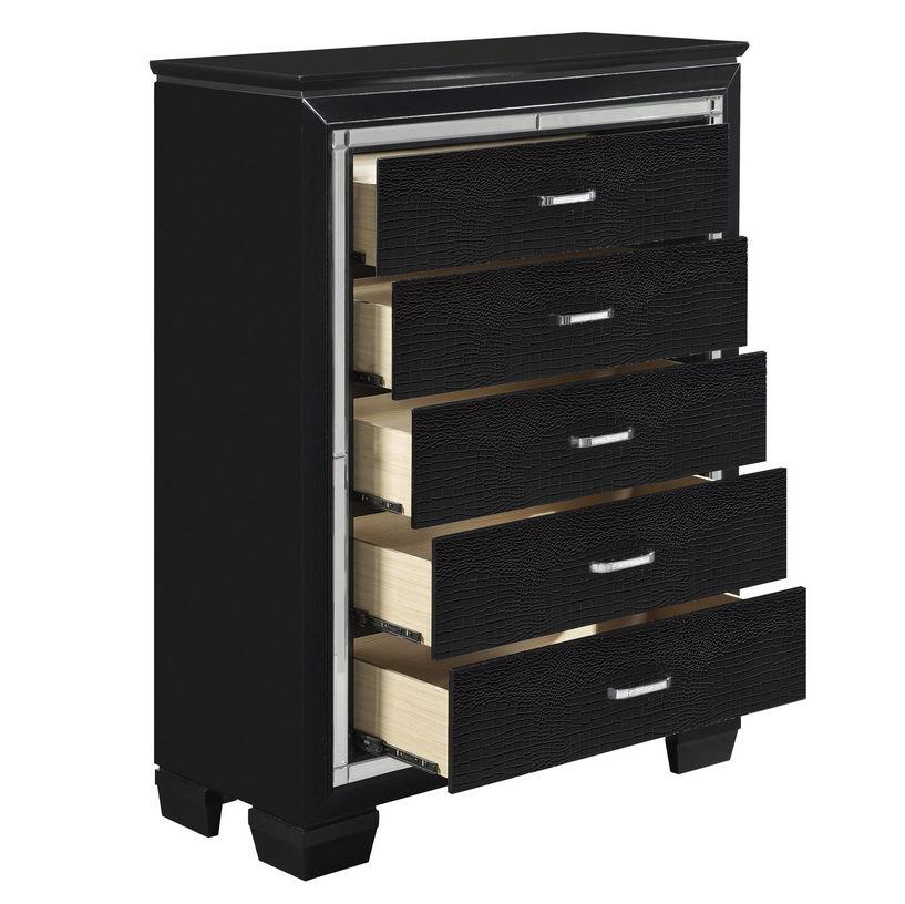 Allura Chest in Black 1916BK-9 - Furniture 4 Less Outlet (Salinas,CA)