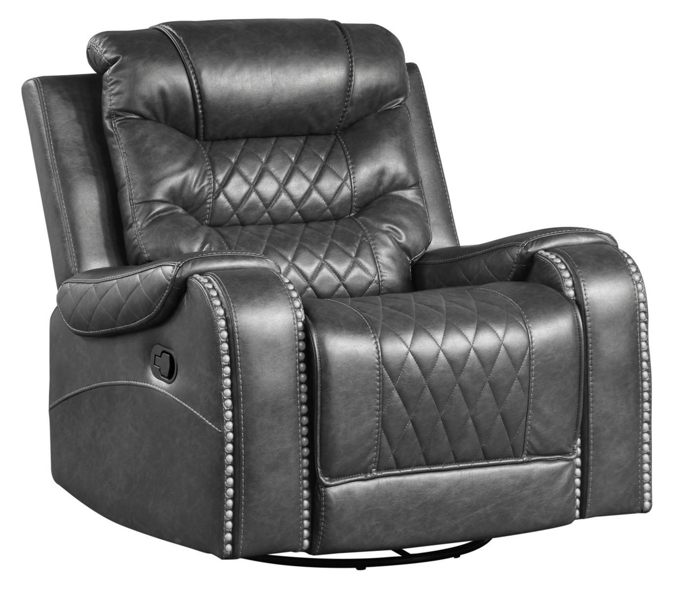 Putnam Swivel Glider Reclining Chair in Gray 9405GY-1 - Furniture 4 Less Outlet (Salinas,CA)