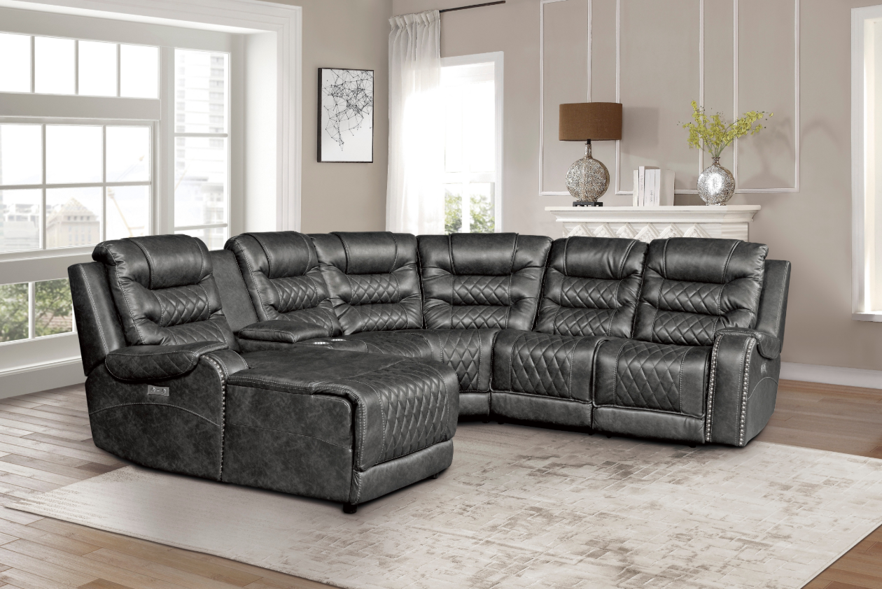 Putnam Power Armless Reclining Chair in Gray 9405GY-ARPW - Furniture 4 Less Outlet (Salinas,CA)
