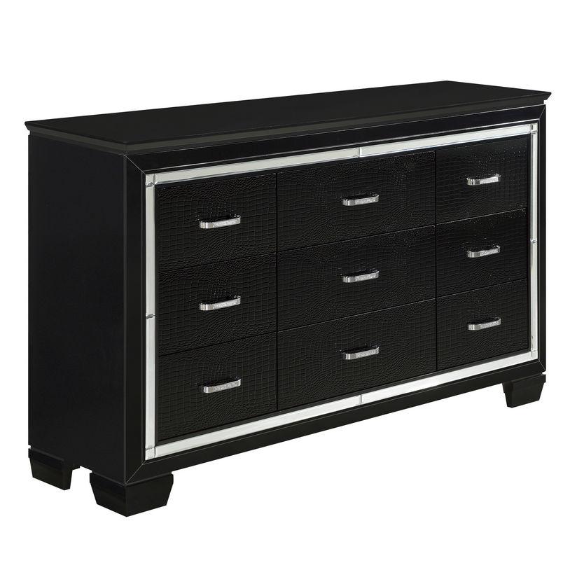 Allura Dresser in Black 1916BK-5 - Furniture 4 Less Outlet (Salinas,CA)