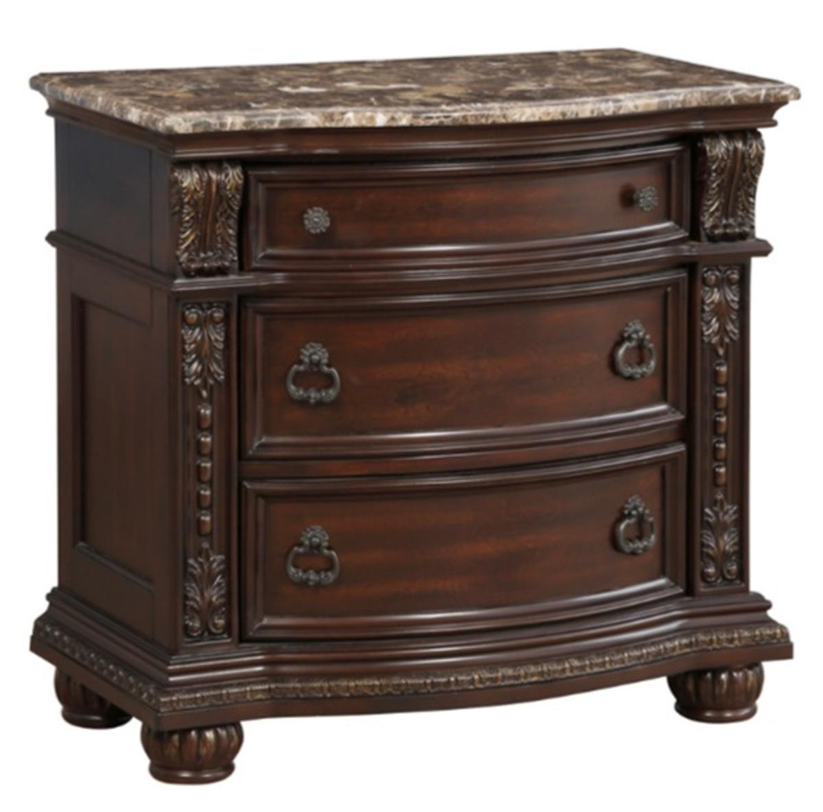 Cavalier Nightstand in Dark Cherry 1757-4 - Furniture 4 Less Outlet (Salinas,CA)