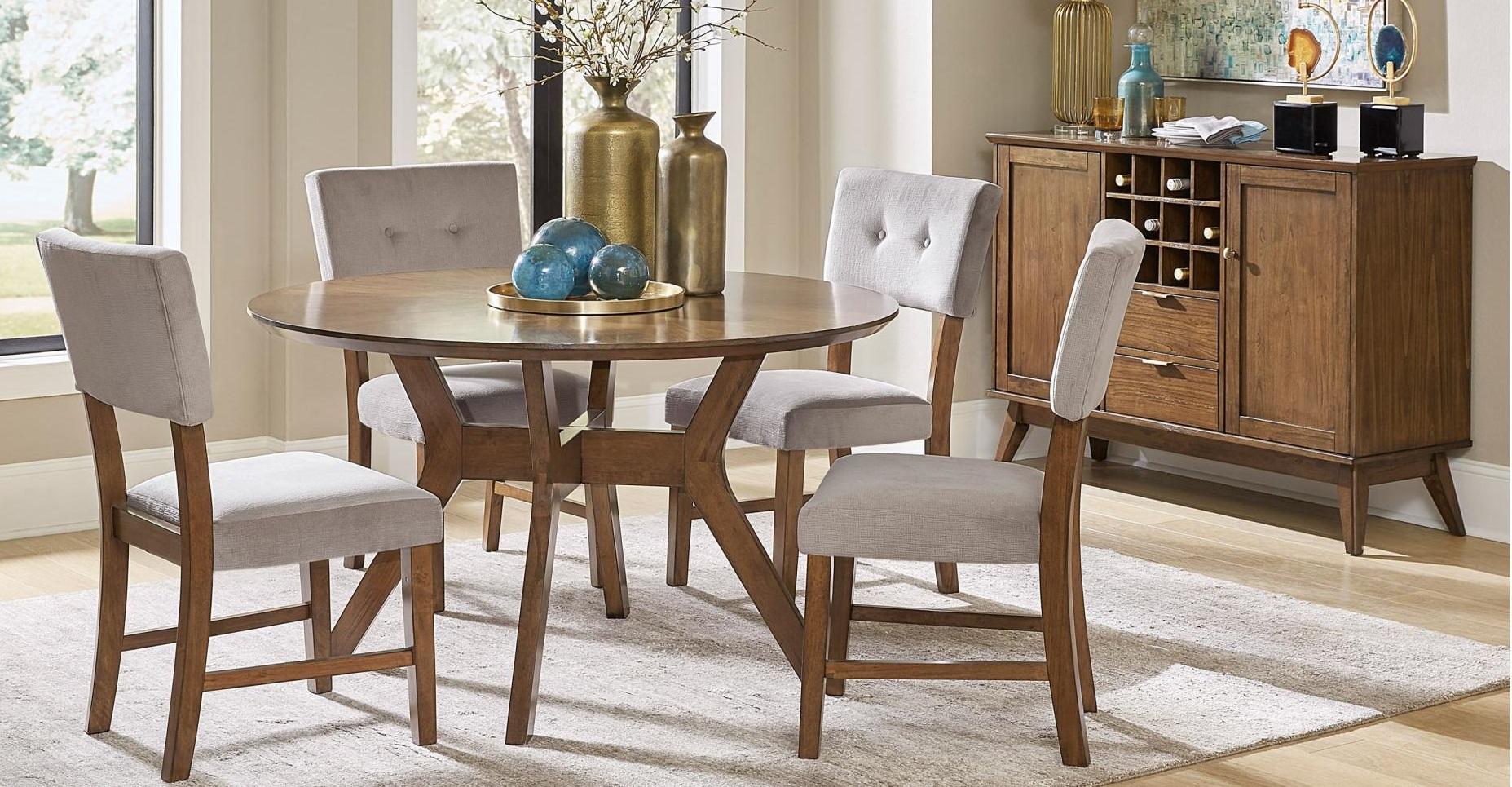 Edam Round Dining Table in Light Oak 5492-52 - Furniture 4 Less Outlet (Salinas,CA)