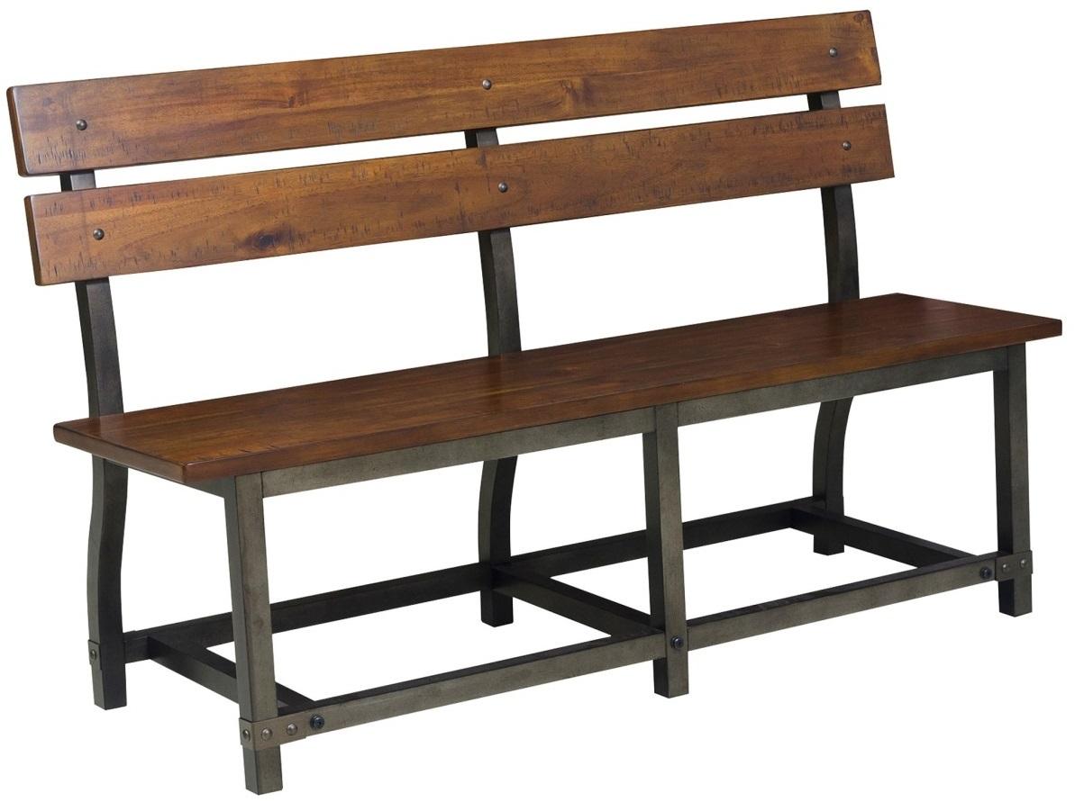Holverson Bench w/ Back in Rustic Brown 1715-BH - Furniture 4 Less Outlet (Salinas,CA)