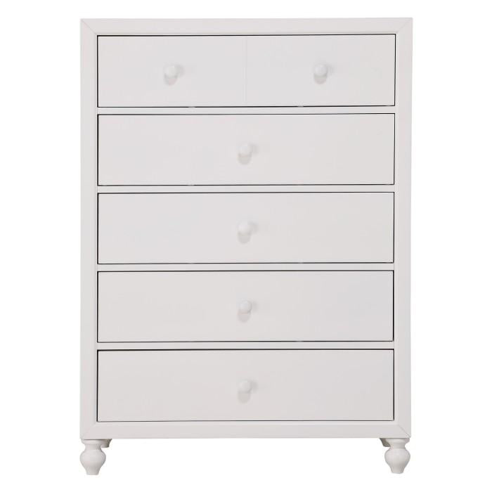 Wellsummer 5 Drawer Chest in White 1803W-9 - Furniture 4 Less Outlet (Salinas,CA)