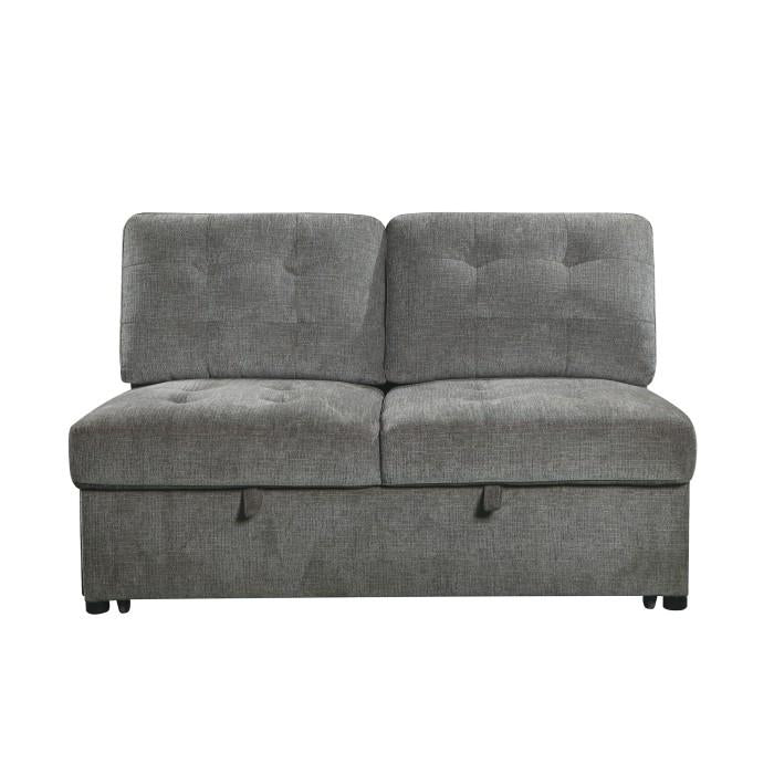 Logansport Armless 2-Seater with Pull-out Bed in Gray 9401GRY-2A - Furniture 4 Less Outlet (Salinas,CA)