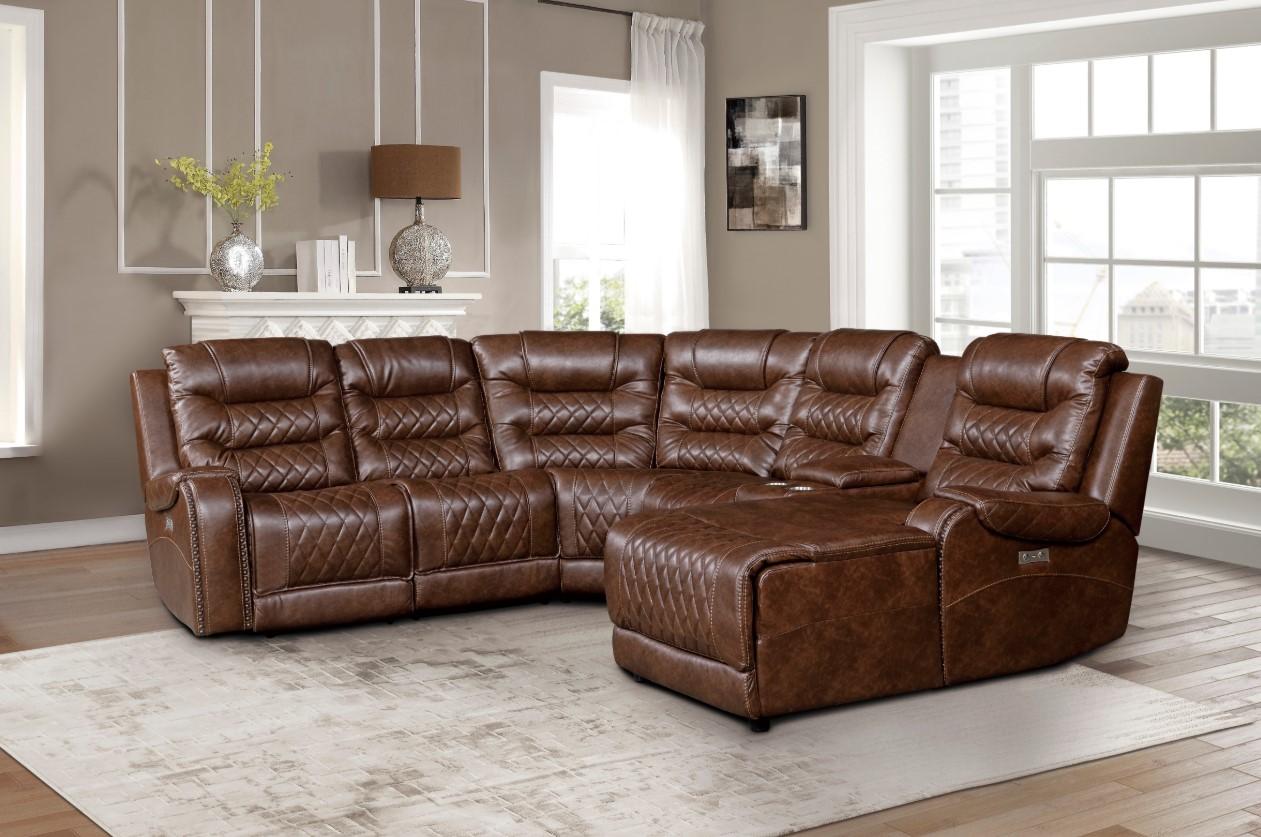 Putnam Power Left Side Reclining Chair with USB Port in Brown 9405BR-LRPW - Furniture 4 Less Outlet (Salinas,CA)
