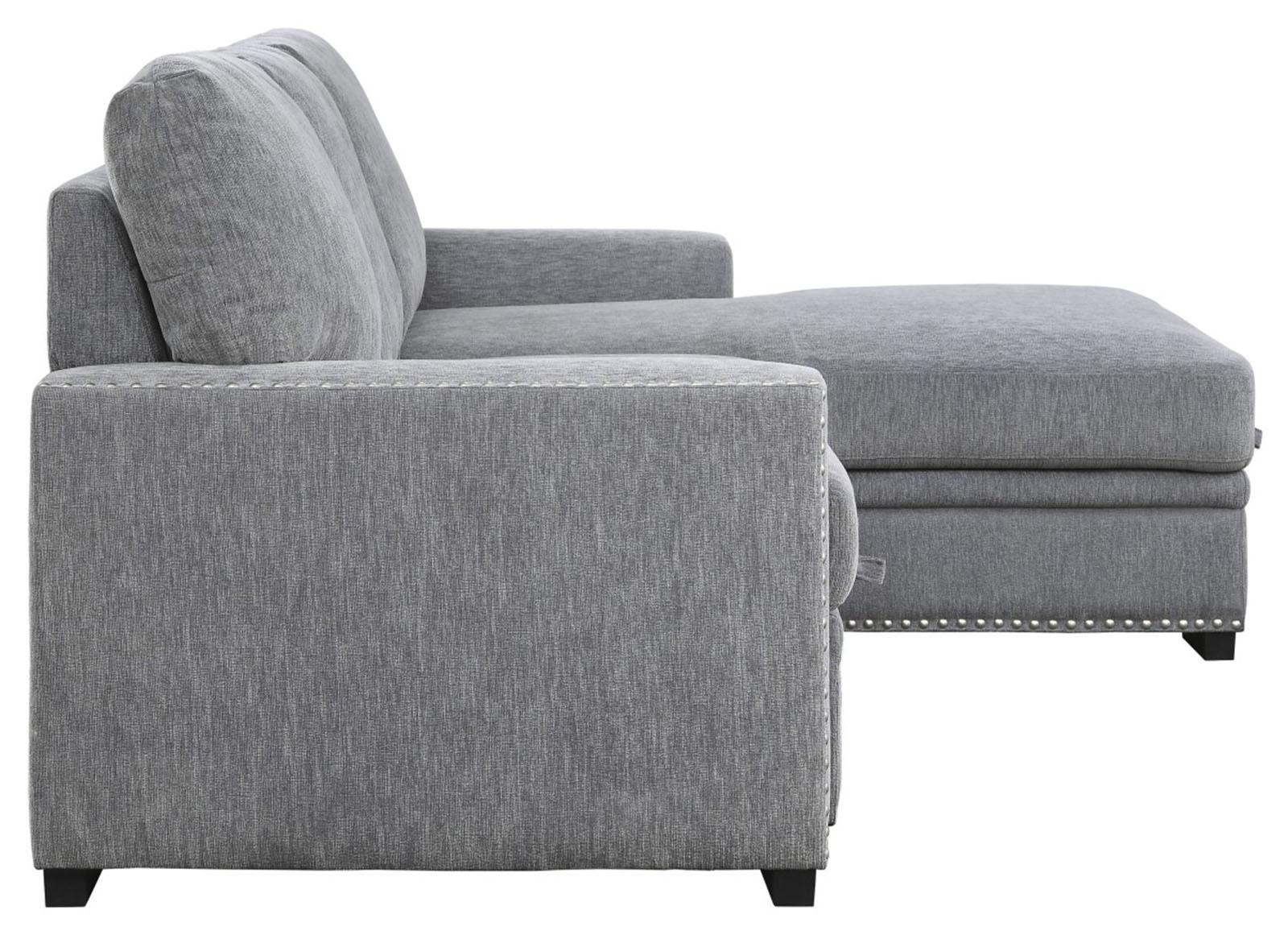 Morelia 2pc Sectional with Pull Out Bed and Right Chaise in Dark Gray 9468DG2RC2L - Furniture 4 Less Outlet (Salinas,CA)