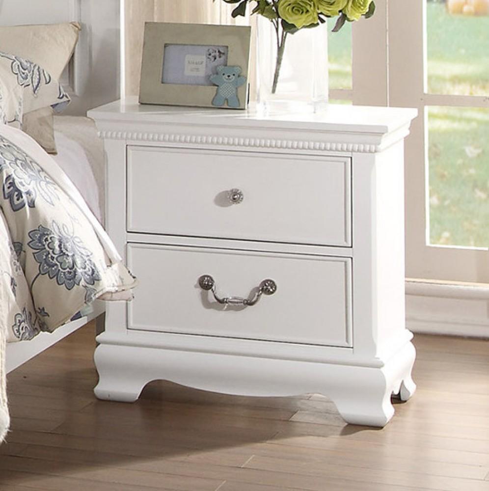 Lucida 2 Drawer Nightstand in White 2039W-4 - Furniture 4 Less Outlet (Salinas,CA)