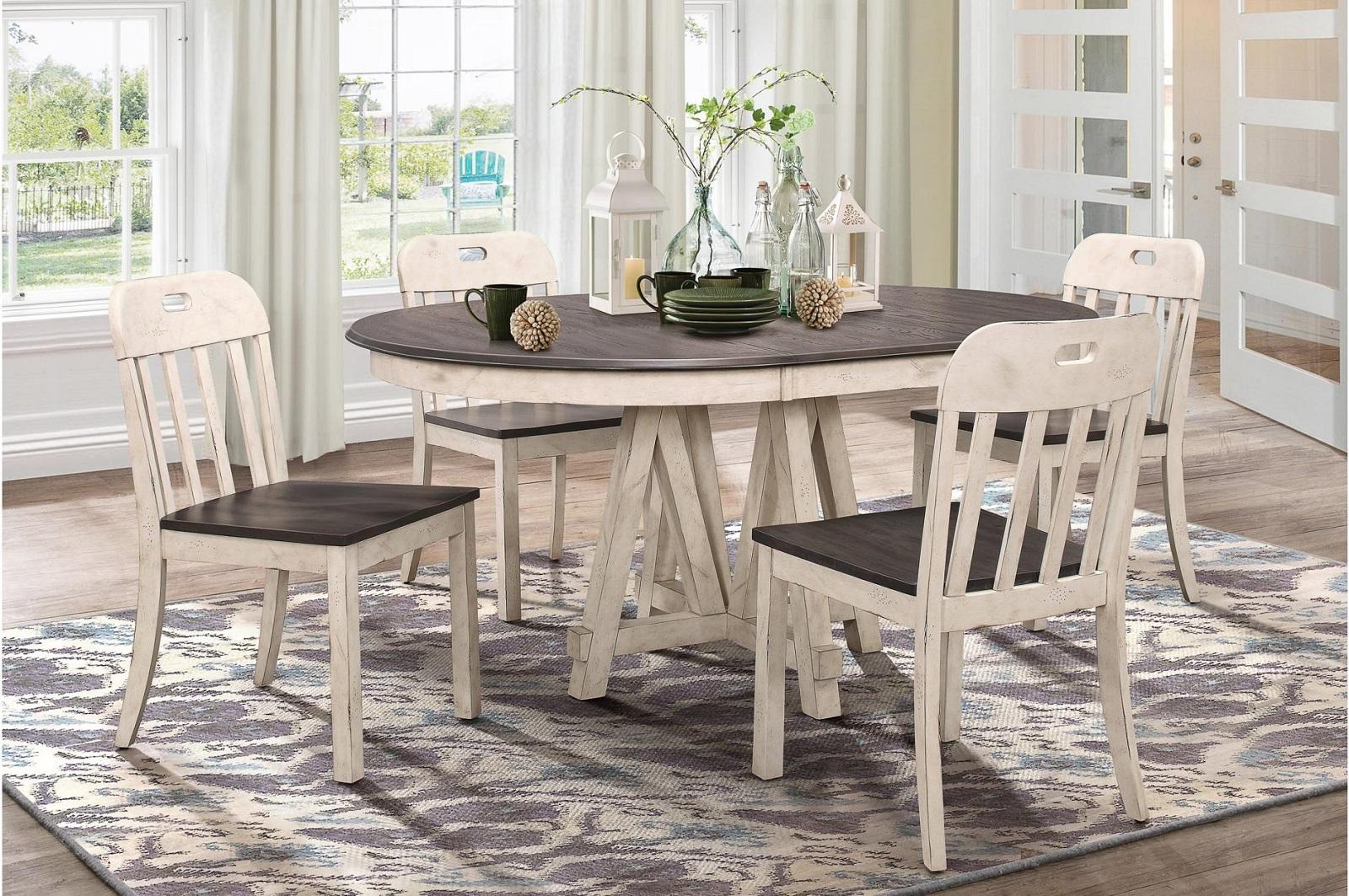 Clover Side Chair in White & Gray (Set of 2) - Furniture 4 Less Outlet (Salinas,CA)