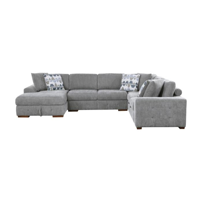 9624GY42RLC - (4)4-Piece Sectional with Left Chaise - Furniture 4 Less Outlet (Salinas,CA)