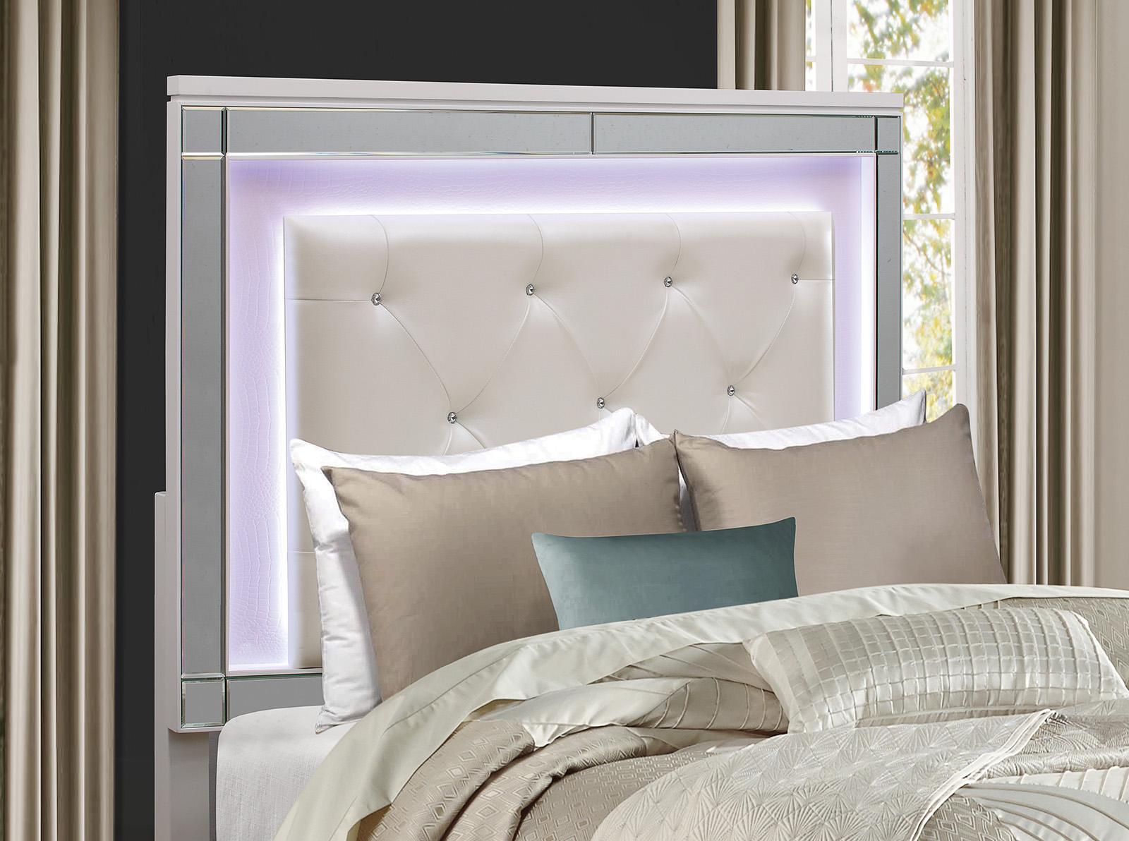 Alonza Queen LED Panel Bed 1845LED-1 - Furniture 4 Less Outlet (Salinas,CA)