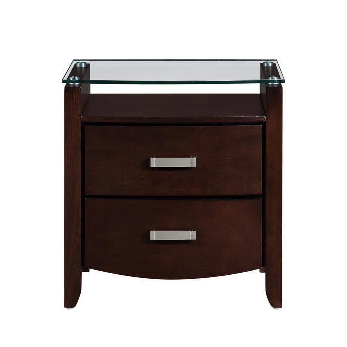 Lyric 2 Drawer Nightstand in Dark Espresso 1737NC-4 - Furniture 4 Less Outlet (Salinas,CA)
