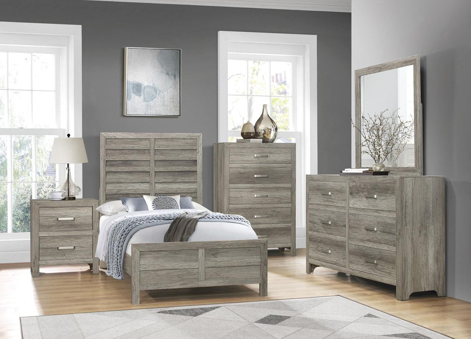 Mandan Twin Panel Bed in Weathered Gray 1910GYT-1 - Furniture 4 Less Outlet (Salinas,CA)