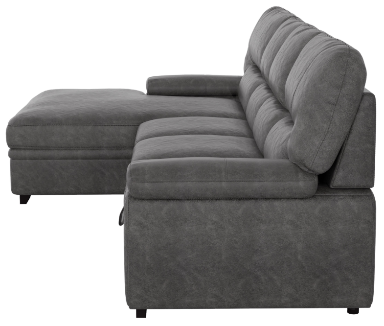 Michigan Sectional with Pull Out Bed and Left Chaise in Dark Gray 9407DG2LC3R - Furniture 4 Less Outlet (Salinas,CA)