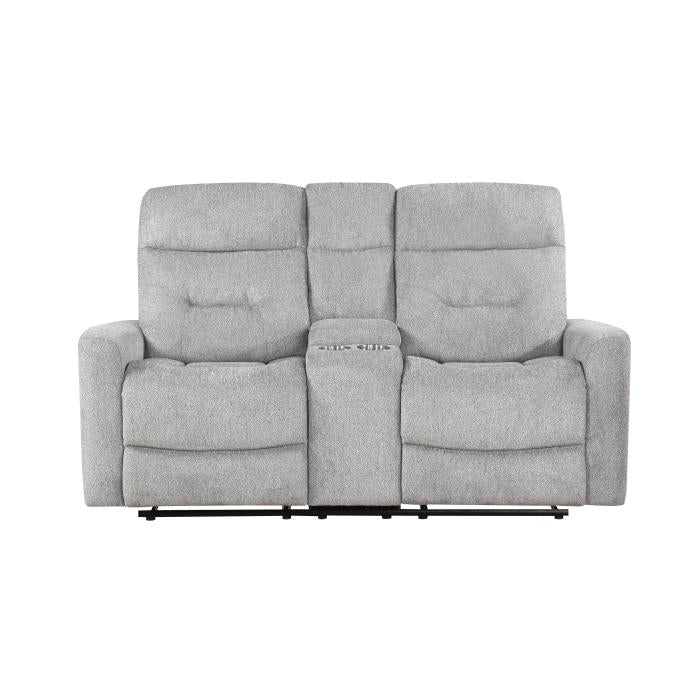 9610GY-2 - Double Reclining Love Seat with Center Console - Furniture 4 Less Outlet (Salinas,CA)