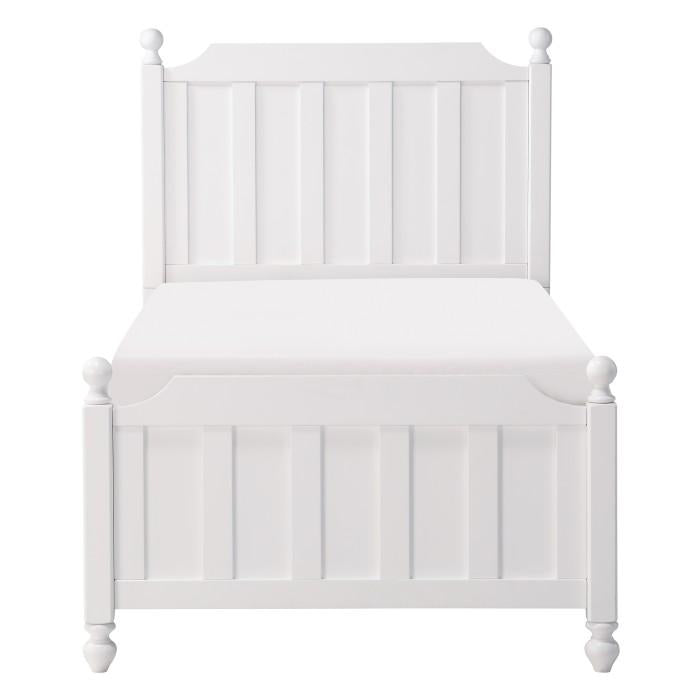 Wellsummer Twin Panel Bed in White 1803WT-1 - Furniture 4 Less Outlet (Salinas,CA)