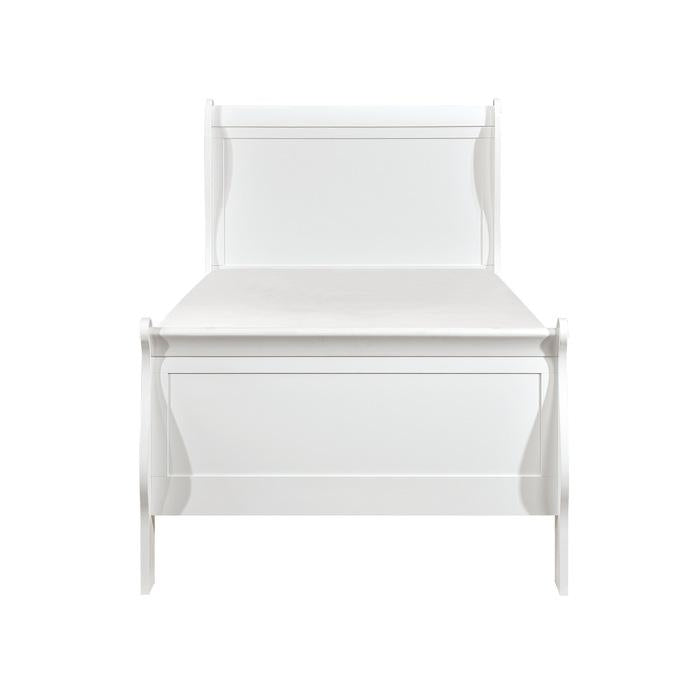 Mayville Twin Sleigh Bed in White 2147TW-1 - Furniture 4 Less Outlet (Salinas,CA)