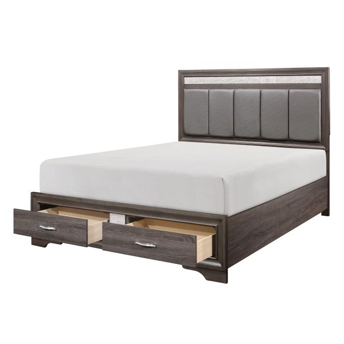 Luster (3) Queen Platform Bed with Footboard Storage - Furniture 4 Less Outlet (Salinas,CA)