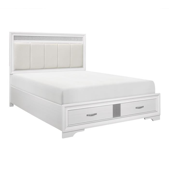 Luster (3) Queen Platform Bed with Footboard Storage - Furniture 4 Less Outlet (Salinas,CA)