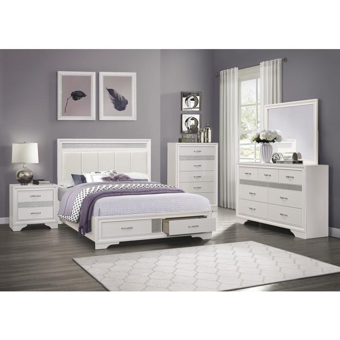 Luster (3) Queen Platform Bed with Footboard Storage - Furniture 4 Less Outlet (Salinas,CA)