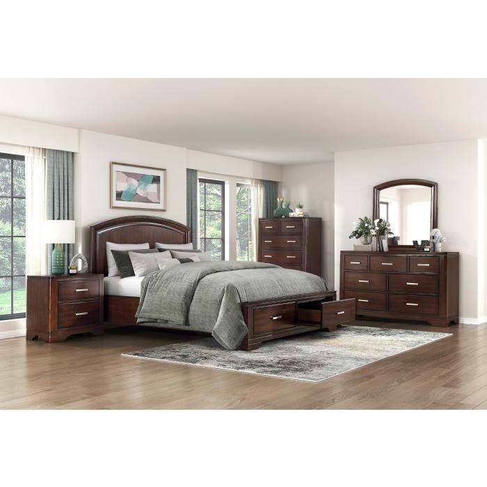 1520CH-1-Bedroom (3) Queen Platform Bed with Footboard Storage - Furniture 4 Less Outlet (Salinas,CA)