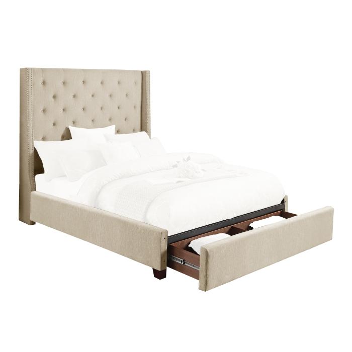 5877KBE-1CKDW - (3)California King Platform Bed with Storage Footboard - Furniture 4 Less Outlet (Salinas,CA)