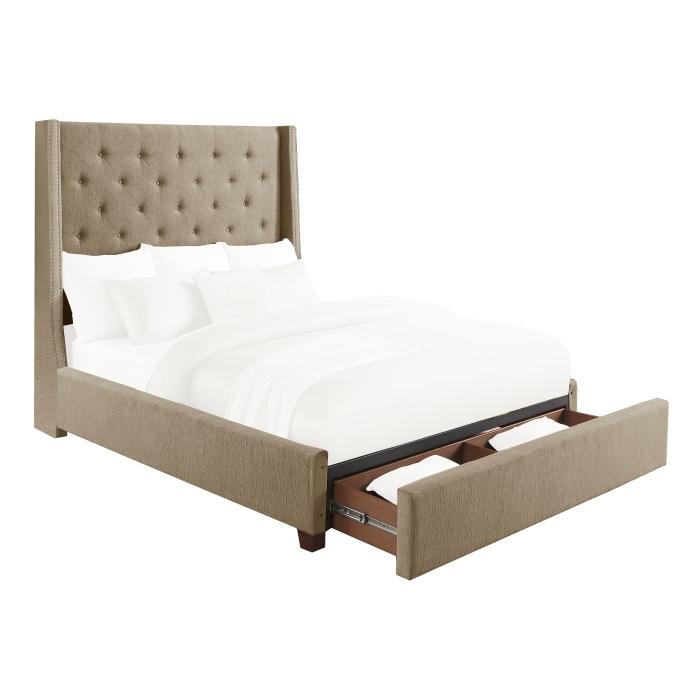 5877FBR-1DW - (3)Full Platform Bed with Storage Footboard - Furniture 4 Less Outlet (Salinas,CA)